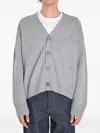 Ami Alexandre Mattiussi Ami Paris Men Wool And Cashmere Cardigan In Gray