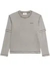 Ami Alexandre Mattiussi Embroidered-logo Layered Sweatshirt In Grey