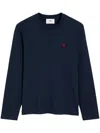 Ami Alexandre Mattiussi Embroidered Logo Organic Cotton Longsleeved Shirt In Blue
