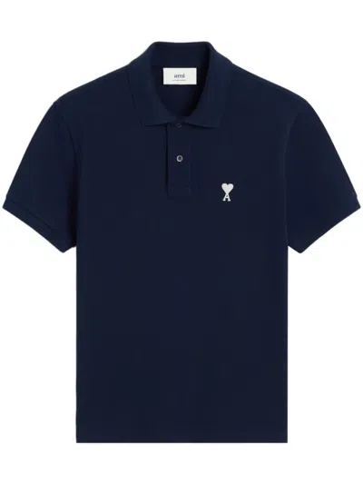 Ami Alexandre Mattiussi Ami Paris  Blue Ami De Coeur Polo