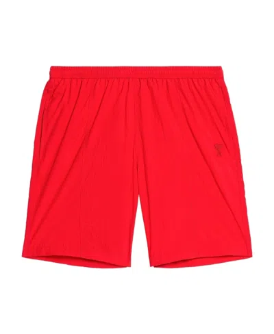 Ami Alexandre Mattiussi Embroidered-logo Swim Shorts In Scarlet Red