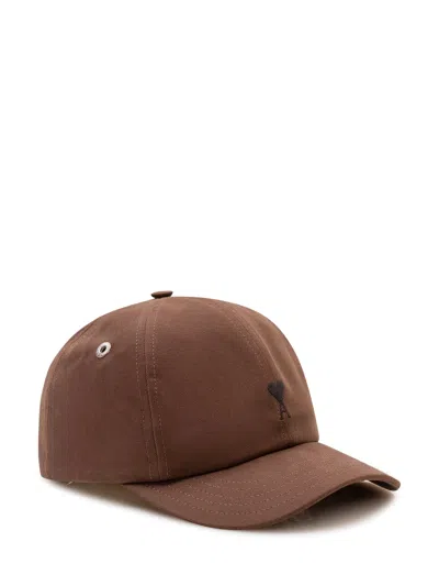 Ami Alexandre Mattiussi Ami De Coeur Corduroy-texture Baseball Cap In Brown