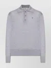 Ami Alexandre Mattiussi Ami De Coeur Polo In Extrafine Wool And Silk In Gray