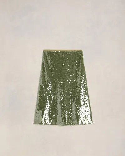 Ami Alexandre Mattiussi Embroidered Skirt Green For Women