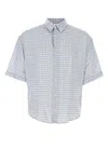 Ami Alexandre Mattiussi Embroidered Viscose Shirt In Chalkcashmereblue