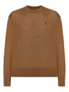 Ami Alexandre Mattiussi Ami De Coeur Sweater In Extrafine Wool And Silk In Brown
