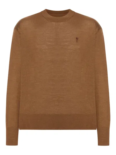 AMI ALEXANDRE MATTIUSSI EMBROIDERED WOOL SWEATER