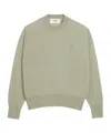Ami Alexandre Mattiussi Embroidered Wool Sweater In Nude