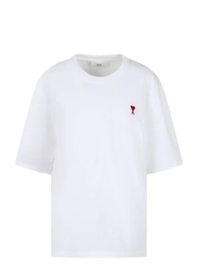 Ami Alexandre Mattiussi Embroidery Logo T-shirt In White
