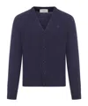 Ami Alexandre Mattiussi Ami Paris Logo Embroidered V-neck Cardigan In Black