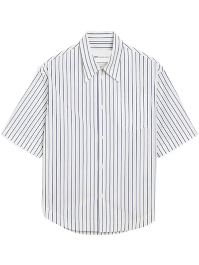 Ami Alexandre Mattiussi Embrossed Adc Wide In White