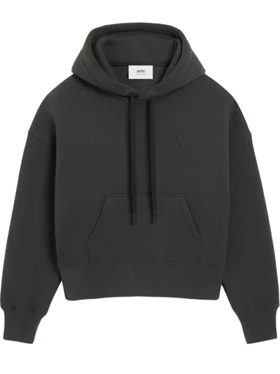 Ami Alexandre Mattiussi Embrossed Hoodie In Black