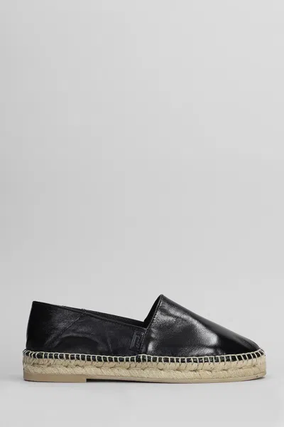 AMI ALEXANDRE MATTIUSSI ESPADRILLES IN BLACK LEATHER