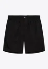 Ami Alexandre Mattiussi Ami Paris Black Bermuda Shorts In Technical Twill Nylon And Cotton