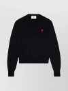 Ami Alexandre Mattiussi Ami De Coeur Logo-embroidered Pullover Sweatshirt In Black