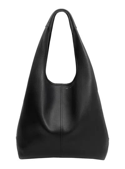 Ami Alexandre Mattiussi Etienne Black Shoulder Bag With Logo Print On The Front In Leather Woman