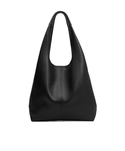 Ami Alexandre Mattiussi Etienne Hobo Bag In Supple Leather. In Black