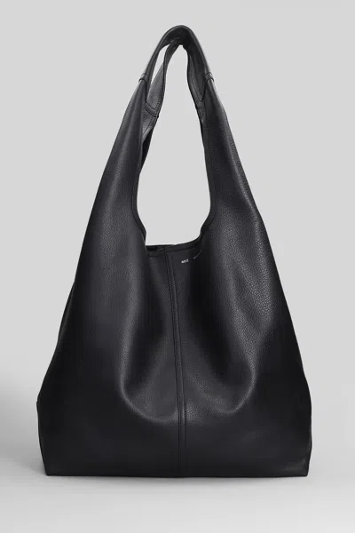 Ami Alexandre Mattiussi Etienne Hobo Bag Tote In Black Leather