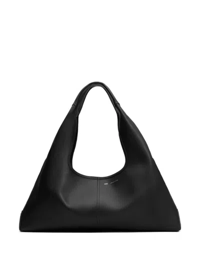 Ami Alexandre Mattiussi Etienne Leather Trapezoid Shoulder Bag In Black