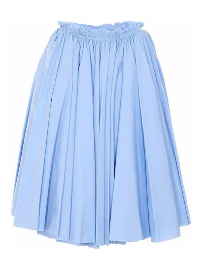 Ami Alexandre Mattiussi Midi Corolla Skirt In Blue