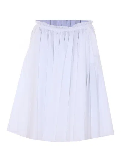 Ami Alexandre Mattiussi Midi Corolla Skirt In White