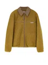 Ami Alexandre Mattiussi Ami Paris Ami Yellow Shearling Jacket With Contrast Collar In Brown