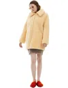 Ami Alexandre Mattiussi Fur Coat With Hook Closure In Yellow