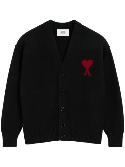 AMI ALEXANDRE MATTIUSSI FELTED TEXTURE WOOL SWEATER
