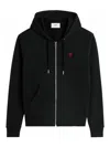 Ami Alexandre Mattiussi Ami Paris De Coeur Zip-up Hoodie In Black