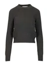 Ami Alexandre Mattiussi Fine Knit Cashmere Sweater With Classic Crew Neckline In Gray