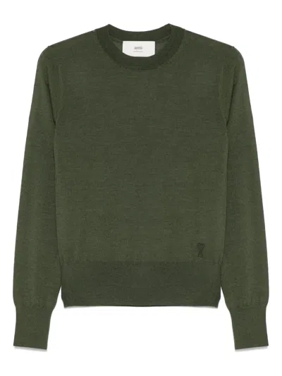 Ami Alexandre Mattiussi Fine-knit Top In Green