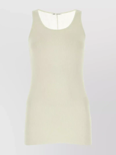 AMI ALEXANDRE MATTIUSSI FITTED SILHOUETTE RIBBED SLEEVELESS TANK