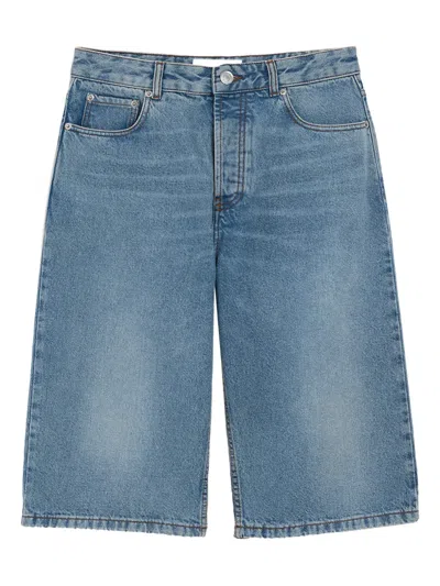 Ami Alexandre Mattiussi Large Fit Bermuda Shorts 14 Bleu Used In Blue