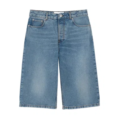 Ami Alexandre Mattiussi Large Fit Bermuda Shorts 14 Bleu Used In Blue