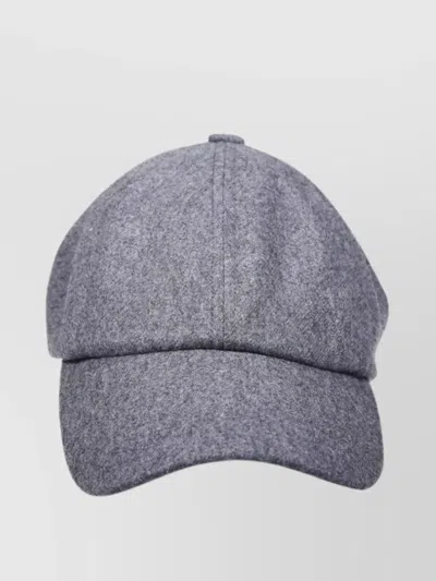 Ami Alexandre Mattiussi Flannel Curved Brim Cap With Eyelet Vents
