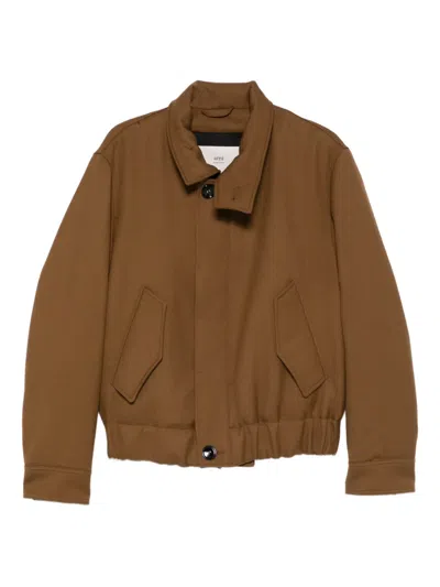 Ami Alexandre Mattiussi Flap-pocket Button Jacket In Brown