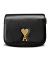 Ami Alexandre Mattiussi Grained Texture Adjustable Strap Bag Gold-tone Hardware In Black