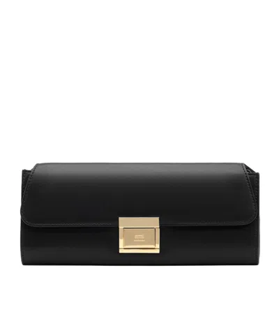 Ami Alexandre Mattiussi Flap Shoulder Bag In Black