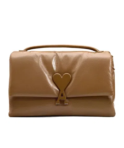 Ami Alexandre Mattiussi Flap Shoulder Bag In Brown