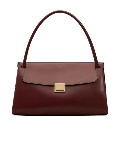 Ami Alexandre Mattiussi Flap Shoulder Bag In Burgundy
