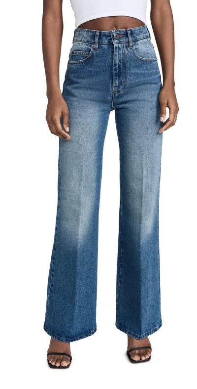 Ami Alexandre Mattiussi Flare Fit Jeans In Used Blue