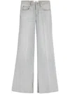 Ami Alexandre Mattiussi Slitted Flare Fit Jeans Grey For Women In Gray