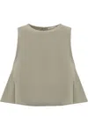 Ami Alexandre Mattiussi Acetate Blend Crew-neck Flared Top In Sage