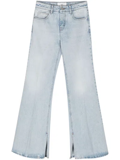 Ami Alexandre Mattiussi Flared Cotton Denim Jeans In Clear Blue For Women
