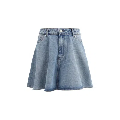 Ami Alexandre Mattiussi Flared Denim Miniskirt