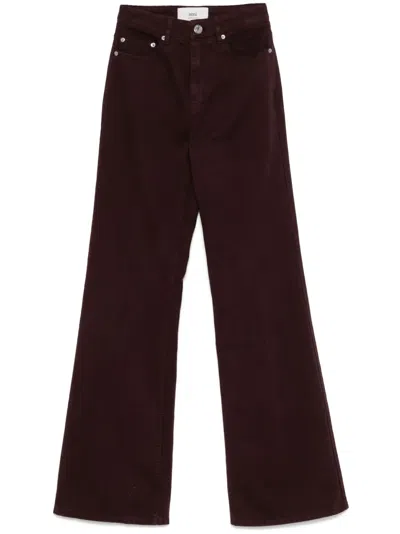 Ami Alexandre Mattiussi Flared Jeans In Eggplant