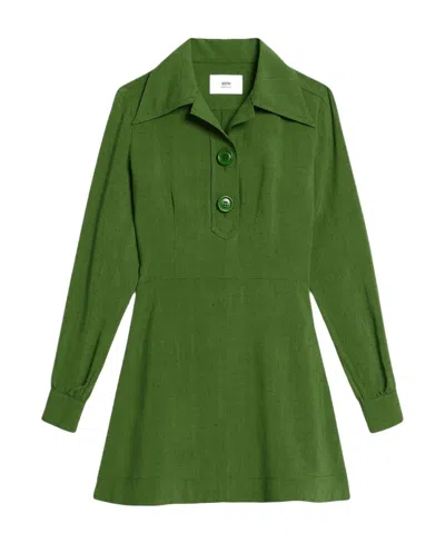 Ami Alexandre Mattiussi Flared Mini Dress In Green