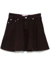 Ami Alexandre Mattiussi Flared Mini Skirt In Brown