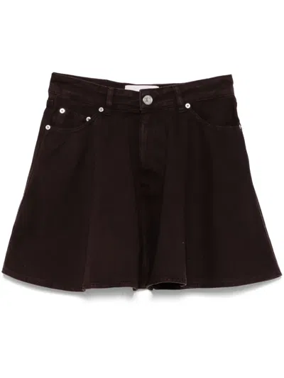 Ami Alexandre Mattiussi Flared Mini Skirt In Dark Red