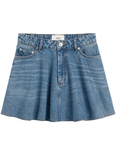 Ami Alexandre Mattiussi Flared Miniskirt In Blue